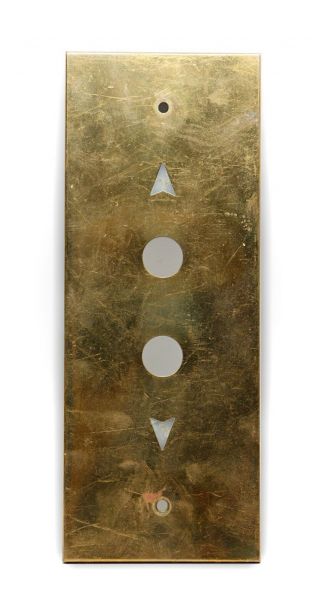 Vintage Polished Brass Elevator Button Plate