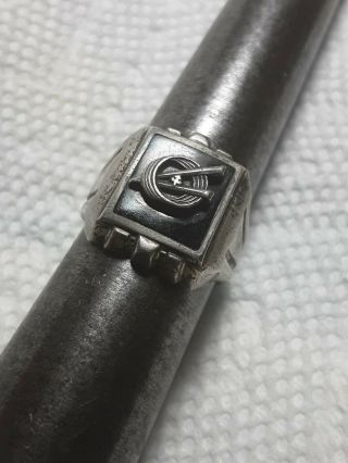 Vintage Sterling Silver Black Onyx Boy Scout Explorer Ring sz.  6 1/2 2
