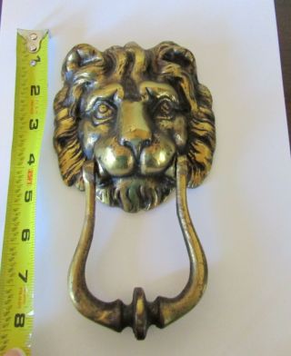 Antique Lion Head Heavy Brass Door Knocker England