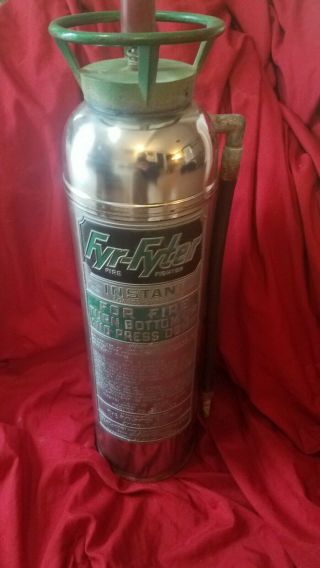 Vintage Fyr Fyter Extinguisher Fyr - Fyter Polished Stainless Steel Dayton Ohio