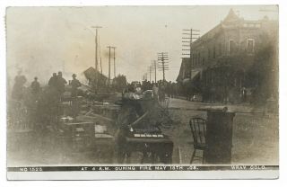 Early 1900s Rppc Fire At 4 A.  M.  Wray Colorado