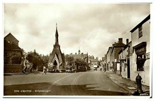 Antique Rppc Real Photograph Postcard The Square Broseley West Midlands