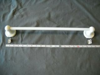 Vintage 17 " Milk Glass Towel Bar With Porcelain Brackets And Mounting Hardware