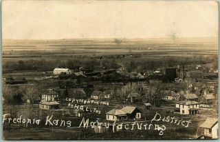 1908 Fredonia,  Kansas Rppc Postcard " Manufacturing District " H.  G.  Lutes Photo