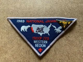 Vintage Bsa Boy Scouts Of America 1989 National Jamboree Troop 729 Patch & Pin