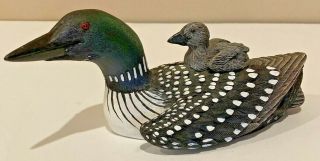 Loon With Chick Duck Decoy Hand Crafted By Heritage Decoys J.  B.  Garton Read