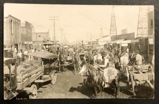 Antique 1900’s Town,  Texas Oil Boom Town Pre Oil Well Fire Rppc Postcard