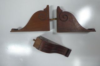 3 Antique Wooden Carved Corbels Brackets
