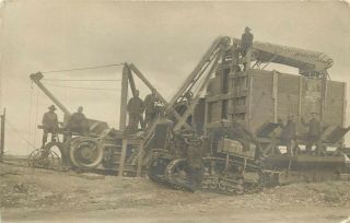 Wwi Era Rppc American Soldiers,  Steam Engine & Harvester,  Us Tank,  France