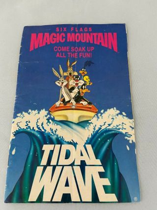 Vintage 1989 Six Flags Magic Mountain Brochure Tidal Wave 22 Page