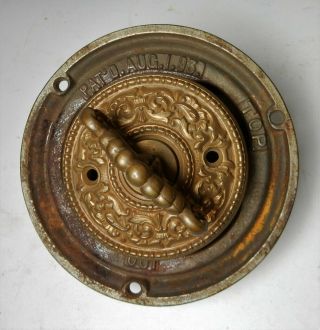 Antique Pat 1893 Victorian Brass Hand Turn Door Bell