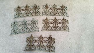 5 Sections Of Antique Cast Iron Garden Fencing