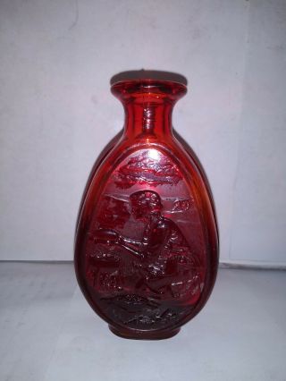 Dar Daughters Of The American Revolution Red Glass Bottle 1979 Franklin