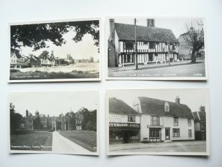 3 X Long Melford Suffolk Real Photo Postcards & 1 Postcard Sized Photo Card