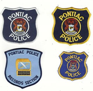 Police Patch City Of Pontiac Michigan Set Of 4 (now Oakland County Sheriff)