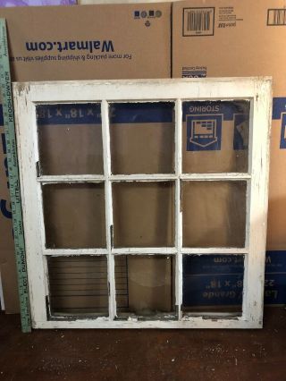 Antique Vintage Architectural Window Clear Glass 29” By 28”