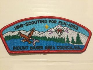 Mount Baker Area Council Csp Sa - 23 75th Anniversary 1993 Red Border