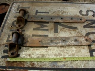 2 Vintage 18 Extra Large Antique Farm Barn Door Gate Iron Architectural Hinges