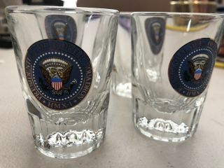 Set Of 4 - Hmx - 1 Presidential Helicopter Squadron Shot Glasses Authentic 2001 Era