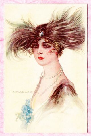 A/s T.  Corbella 1 Fancy Art Deco Glamour Lady Jewelry Flowers Ipressive Pc