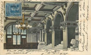 Chile Valparaiso Interior Del Teatro Municipal Postcard 1900s Undivided Back