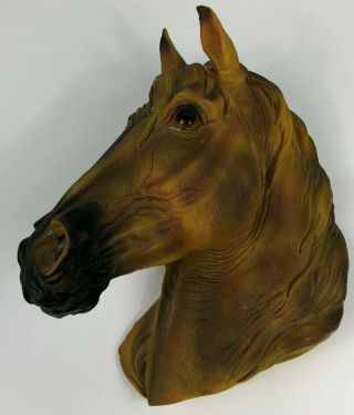 Horse Head Wall Mounted Hanging Plaque Brown Tan Bay Farm Ranch 3d 11 "