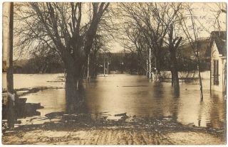 Rppc Real Photo Postcard Of The Flooded Streets In Ripley,  Ohio Brown County