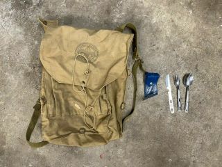 Vintage Bsa Boy Scouts Of America No.  573 Haversack Pack Backpack Bag Rucksack