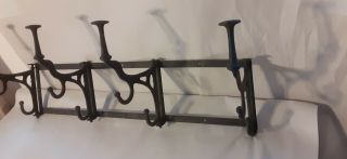 Vintage steel cast iron wall coat rack 4 hooks farm style rustic coat rack 2