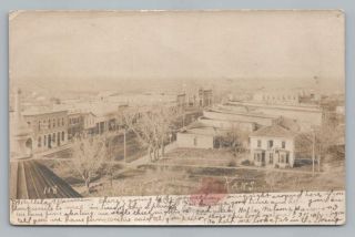 Main Street Lincoln Kansas Rppc Antique Dirt Road Photo Postcard To Houston 1907