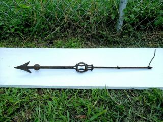 Antique Wrought Iron Weathervane Lightning Rod Directional Arrow 25 " Long 2