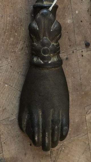 Victorian Lady’s Hand Fatima Ball Pomegranate Brass Bronze Door Knocker Numbered