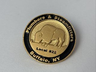 Ua Lu Local 22 Plumbers & Steamfitters Buffalo York Union Pin