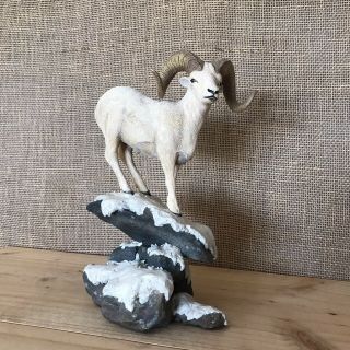 The Danbury Dall Sheep Nick Bibby Figurine Ram Goat Statue Resin Snow