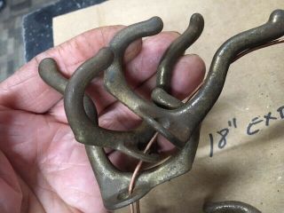 13 Vintage cast iron/brass finish Coat or Hat Hooks,  3 Inch old schoolhouse ant. 2