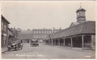 Market Square,  Potton - 1932 Real Photo Bedfordshire Postcard (ref 6044/20/11b)
