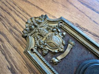 Hotel Sherman Bronze Door Knob Back Plate Victorian Brass Cast Iron Lock Locking