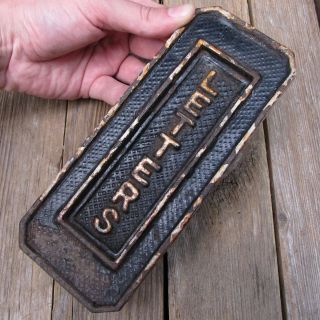 Antique Vertical Cast Iron Letter Box Plate / Door Mail Slot / Mailbox