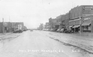 Mobridge South Dakota Sd Main Street Larson Brothers J C Penney Rppc Postcard