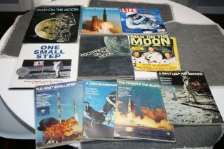 10 Vintage Books / Magazines On Apollo Moon Landing - Life Peterson 