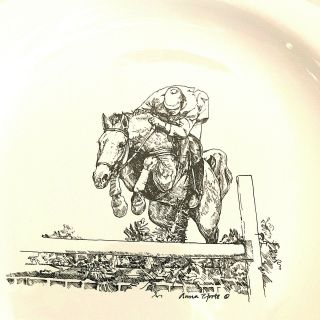 Viintage Ann Chapman Hunter Jumper Dish Plate China Equestrian Horse Award
