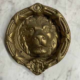 Lion Head Shape Door Knocker Brass Home Door Knocker