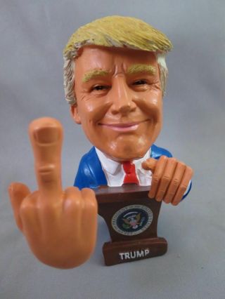 Donald Trump Middle Finger Bobble - Head President 2020 Shooting Bird To Hillary