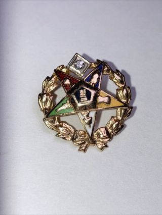Antique 14k Gold Top Alfat Masonic Pin
