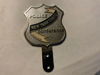 Vintage York State Police Conference Member License Plate Topper Badge