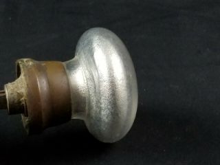 Antique Set of American Mercury Glass Doorknobs w/ Brass Shanks 1800 ' s Pair 3
