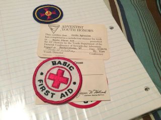 1981 Vintage Seventh Day Adventist Youth Honors Pathfinders Patches First Aid