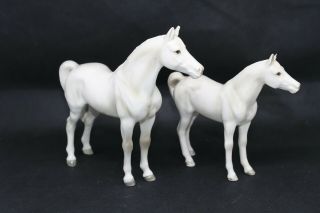 Set Of 2 Shafford Japan Ceramic Glazed Horse Thoroughbred Arabian Figurine