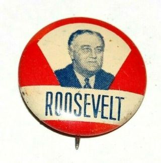 1936 Franklin D Roosevelt Fdr Campaign Pin Pinback Button Political Presidential