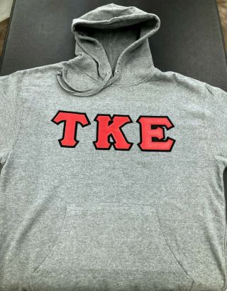 TKE Tau Kappa Epsilon hoodie sweatshirt size Large midweight high cotton blend 2